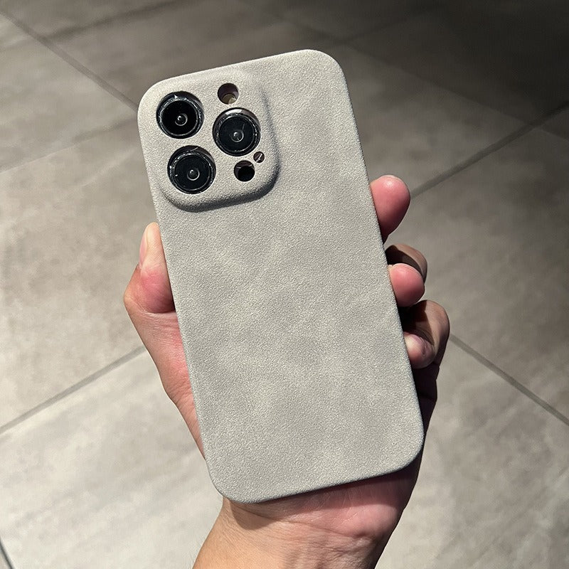 Suitable for iphone14promax mobile phone case suede pattern Apple 13 half package 12 anti-fall 11 net celebrity men's leather case