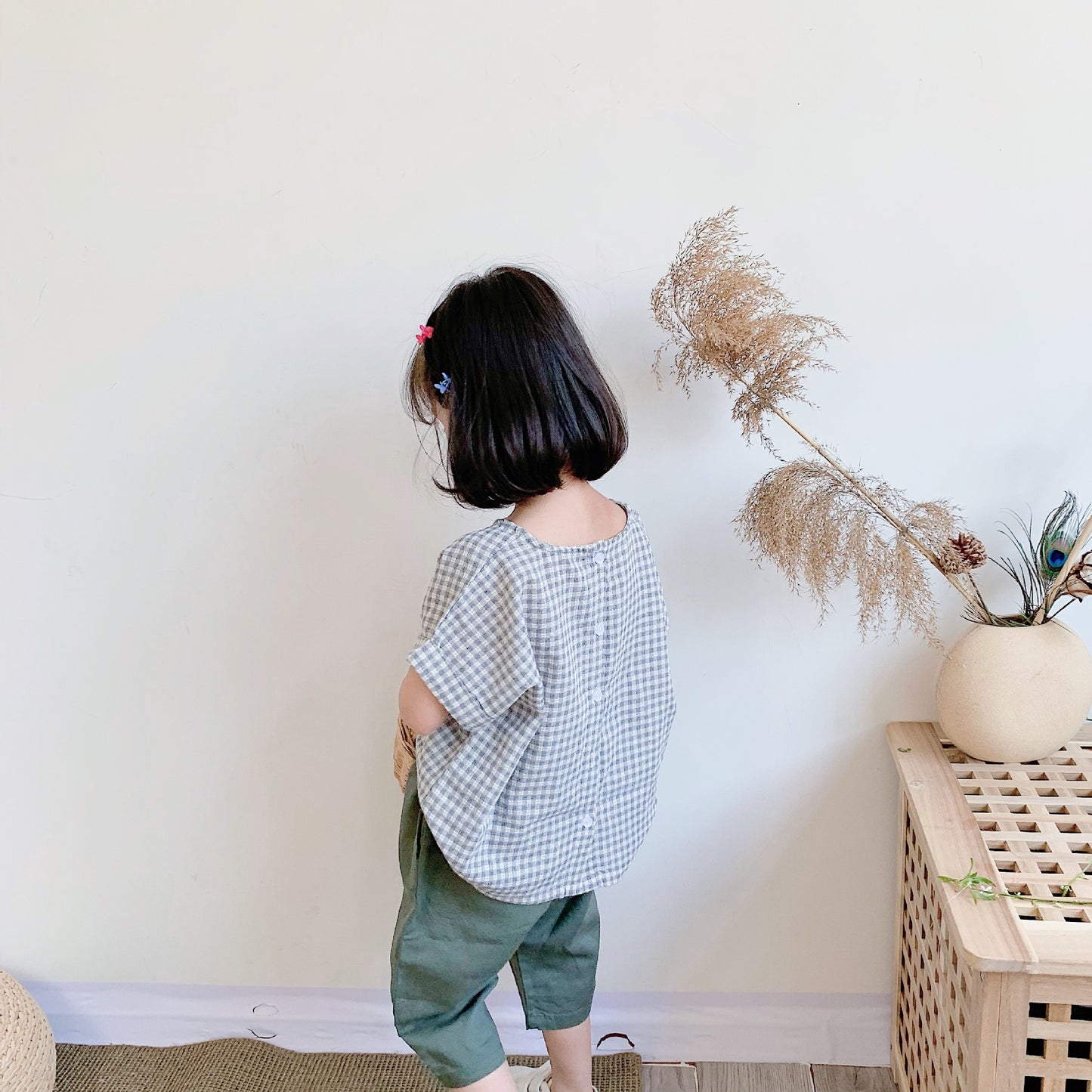 Children's cotton leprosy short sleeved shirt