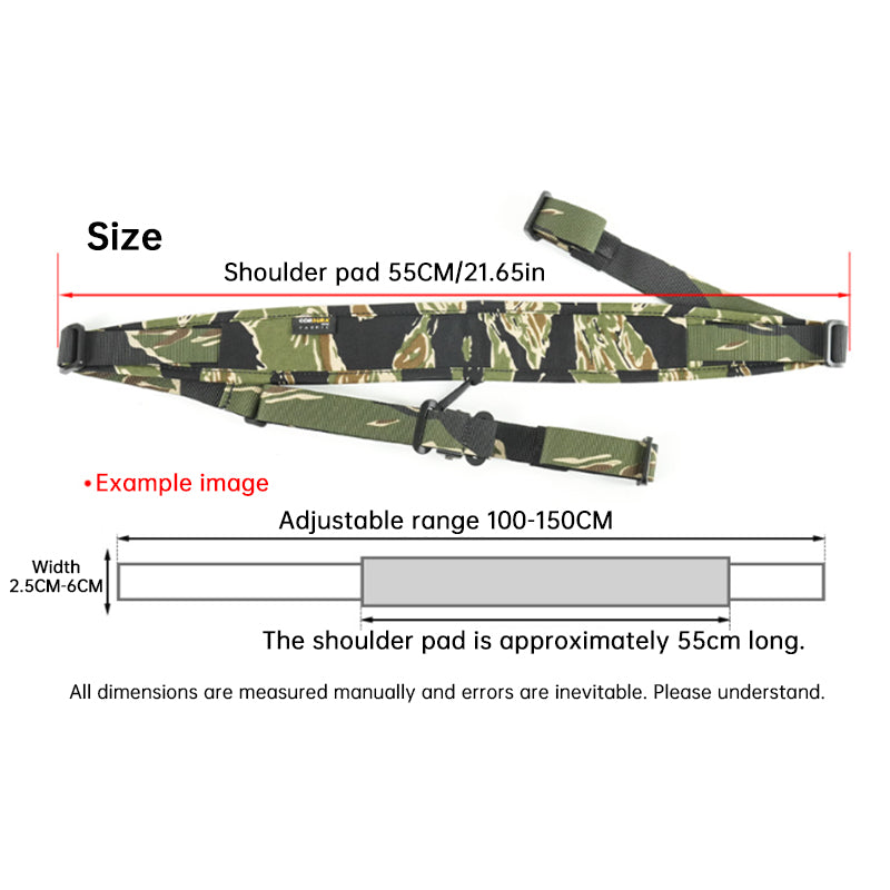 QD Tactical Rifle Sling, 2-Point Adjustable Airgun Strap, Nylon Quick Detach Sling for M4 AK Hunting