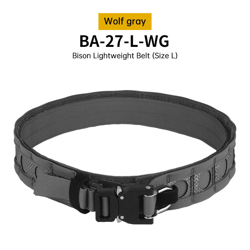 Tactical Two-Layer Battle Belt with Quick Detach Metal Buckle, MOLLE Hunting Combat Waist Belt for Airsoft Gear