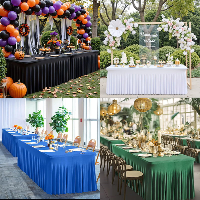Stretch Spandex Table Cloth Rectangular, Fitted Table Cover for Weddings Parties Banquets Hotel Event Decoration