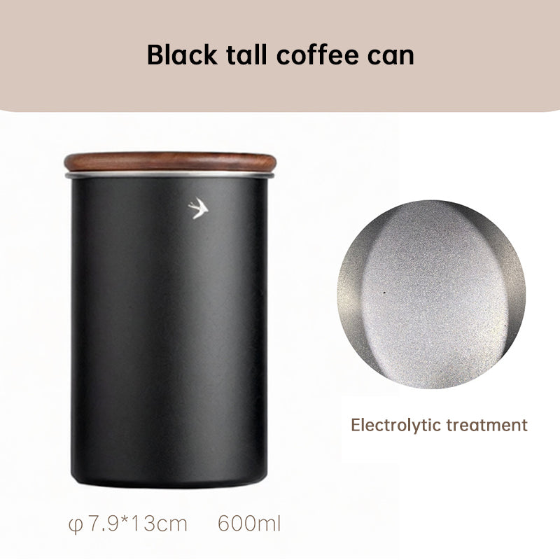 New Stainless Steel Matcha Tea Canister 380ml 560ml with Wood Lid – Sugar Caramel Storage Jar