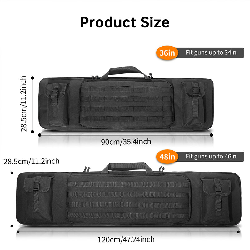 120cm & 90cm Tactical Rifle Bag, Durable Gun Case for Hunting & Shooting – Rifle/Shotgun Backpack with Pistol Holster