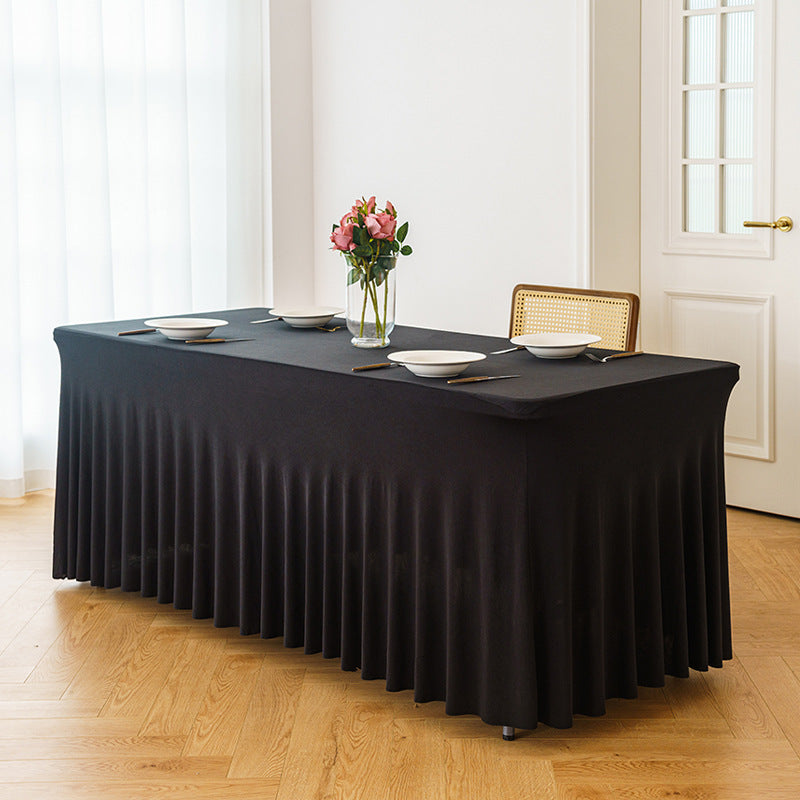 Stretch Spandex Table Cloth Rectangular, Fitted Table Cover for Weddings Parties Banquets Hotel Event Decoration