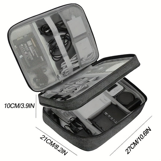Waterproof Travel Cable Organizer Bag Portable Digital Electronics Storage Pouch for USB Cables Chargers & Gadgets