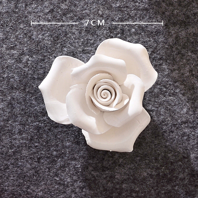 Ceramic 3D Wall Flowers - Hand-Painted Peony, Rose & Camellia Wall Decor for Wedding & Gift