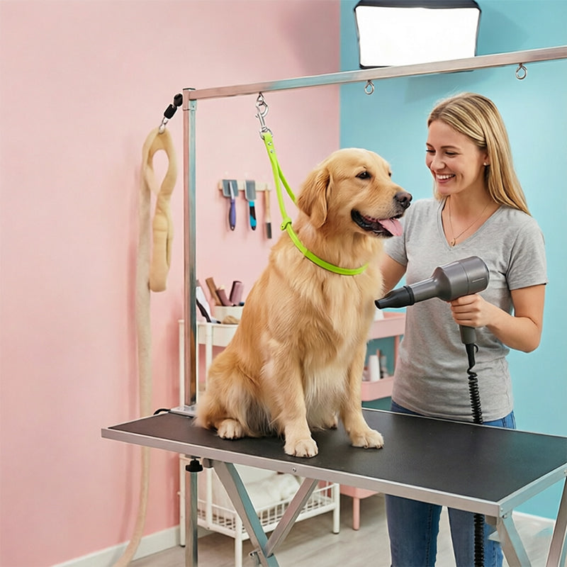 Non‑Slip Dog Bathing Tether Rope – Silicone‑Grip Grooming Table Strap for Secure Pet Restraint