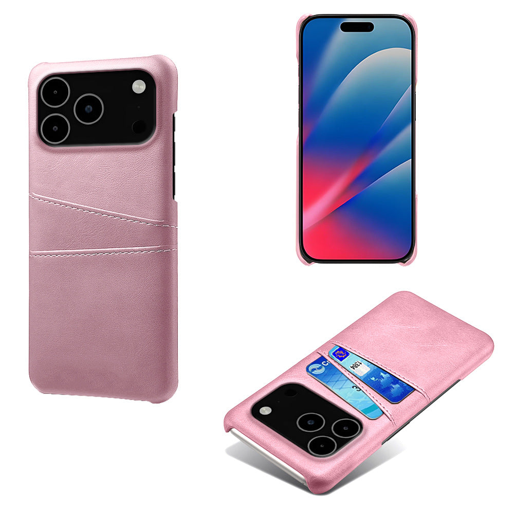 Suitable for iPhone 17 Pro Max leather dual card phone case