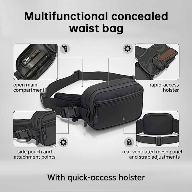 Tactical Gun Holster Waist Pack for Glock & 1911 – EDC Concealed Pistol Belt Pouch for 9mm, Hunting & CS Airsoft Gear