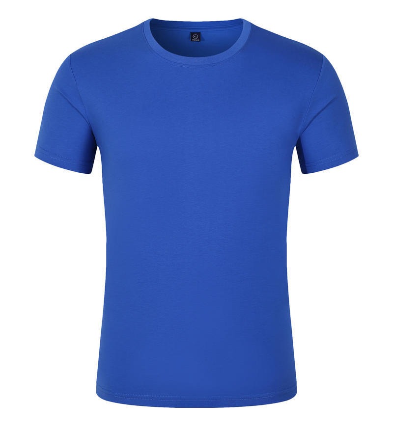 50 count double yarn mercerized cotton short sleeved work suit t-shirt round neck men's and women's t-shirt