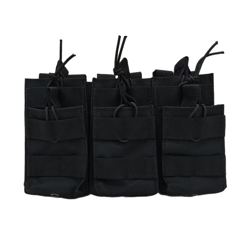 Triple Open-Top Tactical Rifle Magazine Pouch Holder for .223 / 5.56, Universal M4 M16 M14 Mag Carrier Bag