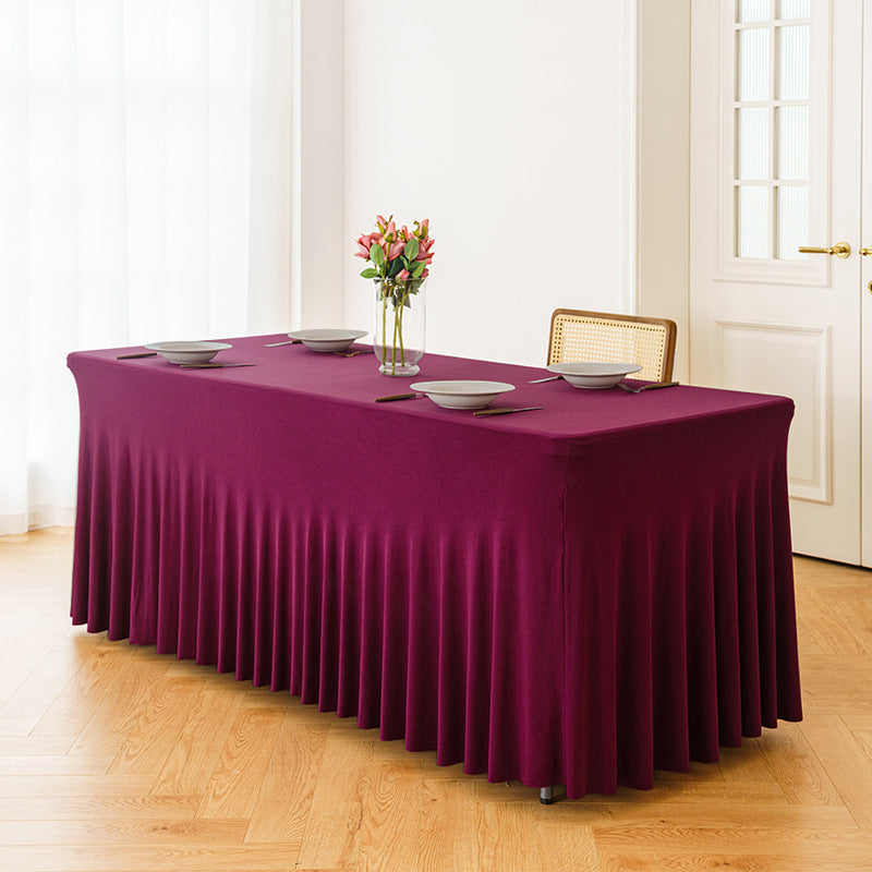 Stretch Spandex Table Cloth Rectangular, Fitted Table Cover for Weddings Parties Banquets Hotel Event Decoration