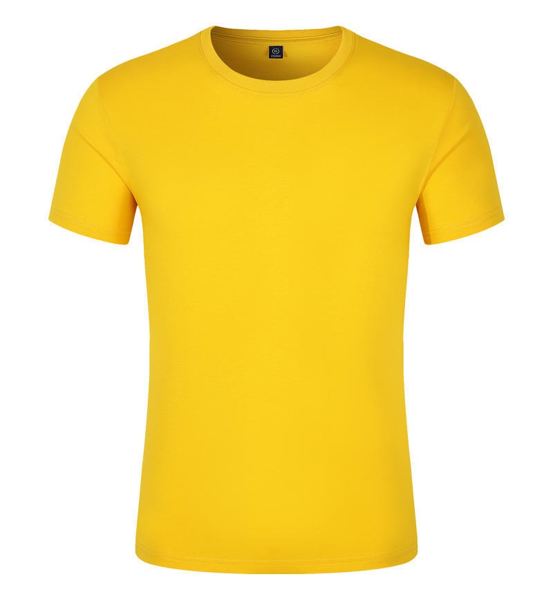 50 count double yarn mercerized cotton short sleeved work suit t-shirt round neck men's and women's t-shirt