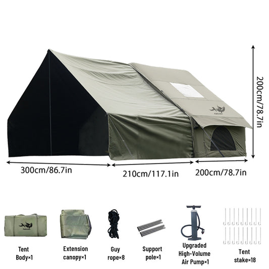 Large Inflatable Glamping Tent with Skylight, Breathable Mesh Air Tent for Summer Camping & Backpacking