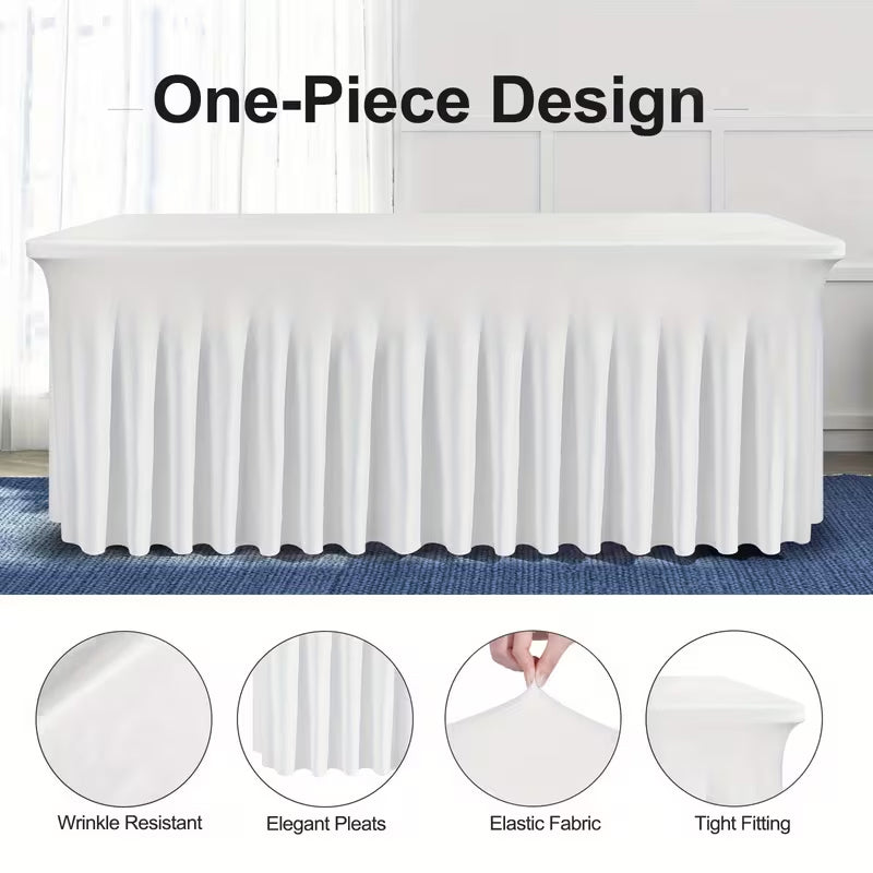Stretch Spandex Table Cloth Rectangular, Fitted Table Cover for Weddings Parties Banquets Hotel Event Decoration