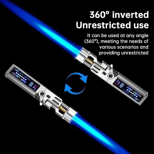 Windproof High‑Temperature High‑Power Outdoor Torch Lighter with LED Digital Display, Metal Body & Bottle Opener