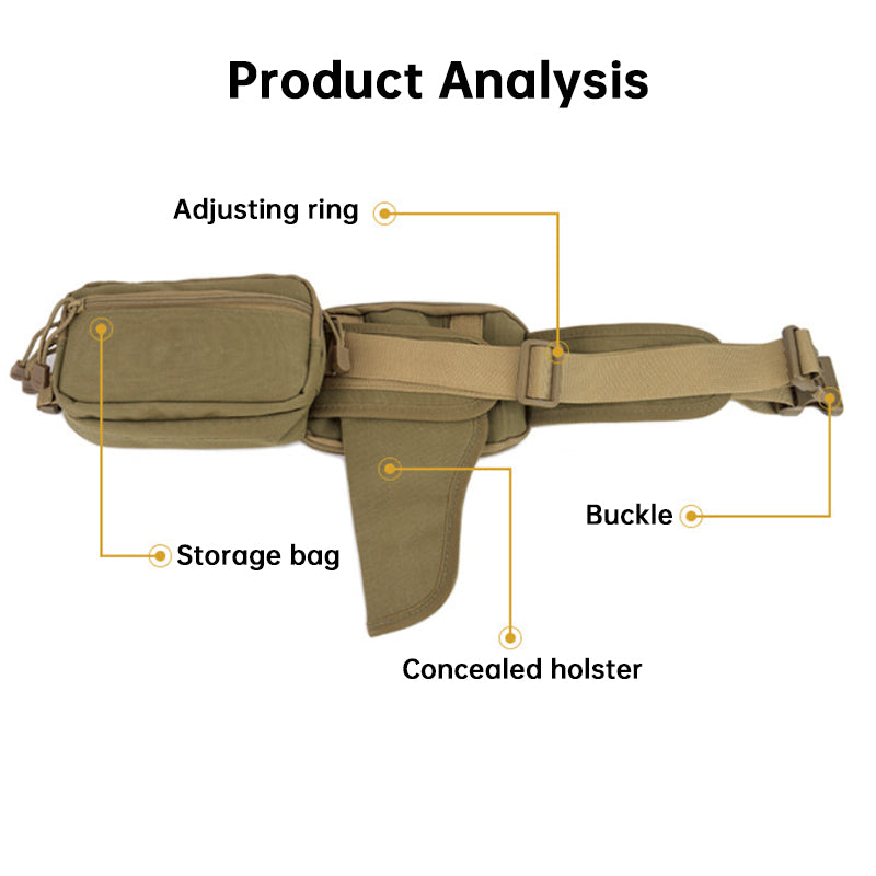 Tactical Gun Holster Waist Pack for Glock & 1911 – EDC Concealed Pistol Belt Pouch for 9mm, Hunting & CS Airsoft Gear