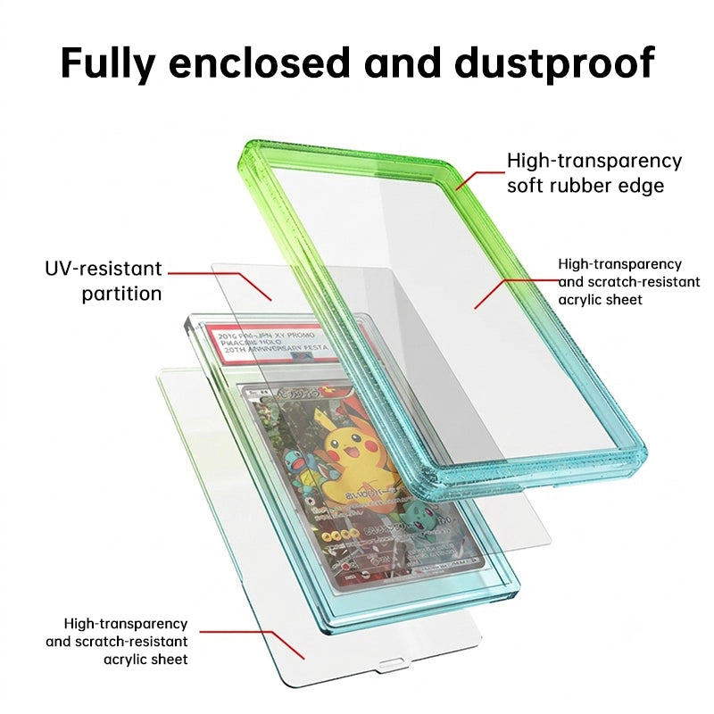 Glitter Gradient PSA Card Protector, Silicone Cover for PSA 35/10 Slabs, Sparkle TPU Sleeve for Pokemon & Sports Trading Cards