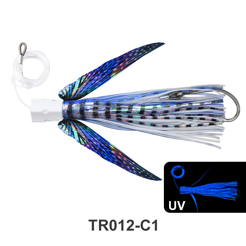 Squid Shape Trolling Lure – 225mm 77g Large Soft Fishing Bait, Deep Sea Boat Trolling Jig for Tuna & Pelagic Species