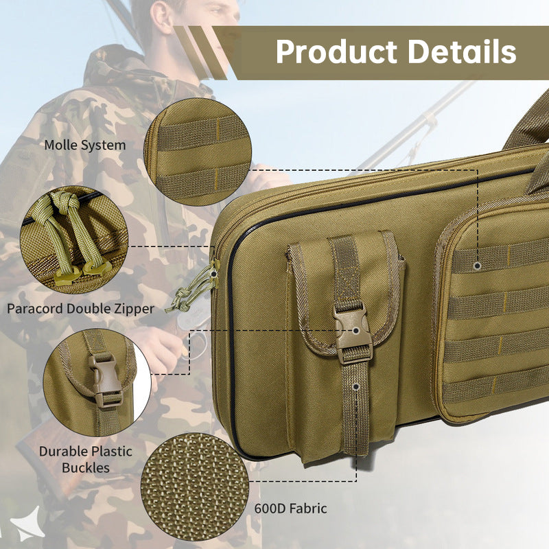 120cm & 90cm Tactical Rifle Bag, Durable Gun Case for Hunting & Shooting – Rifle/Shotgun Backpack with Pistol Holster