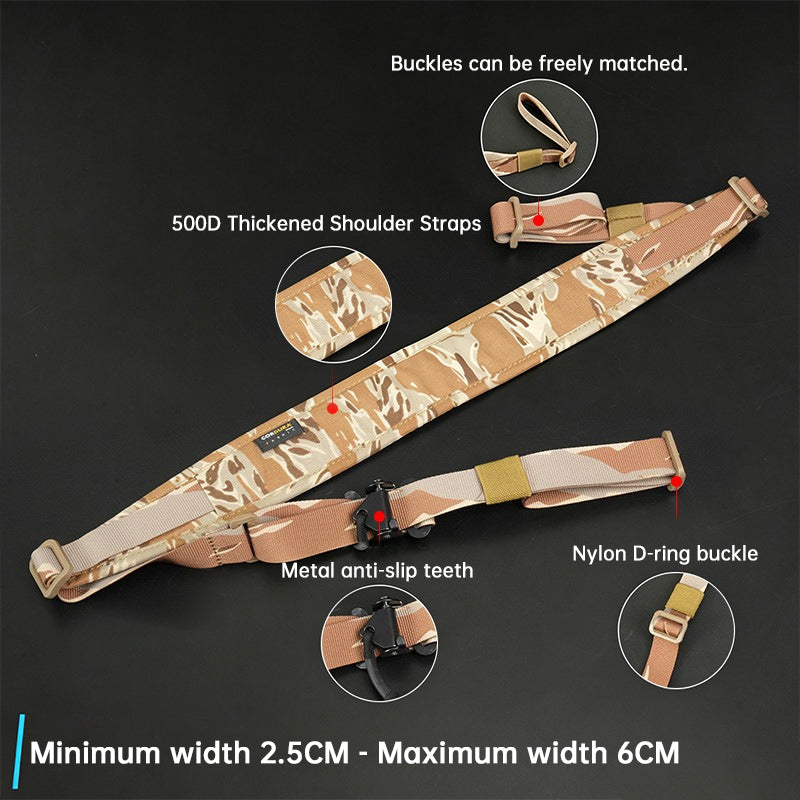 QD Tactical Rifle Sling, 2-Point Adjustable Airgun Strap, Nylon Quick Detach Sling for M4 AK Hunting
