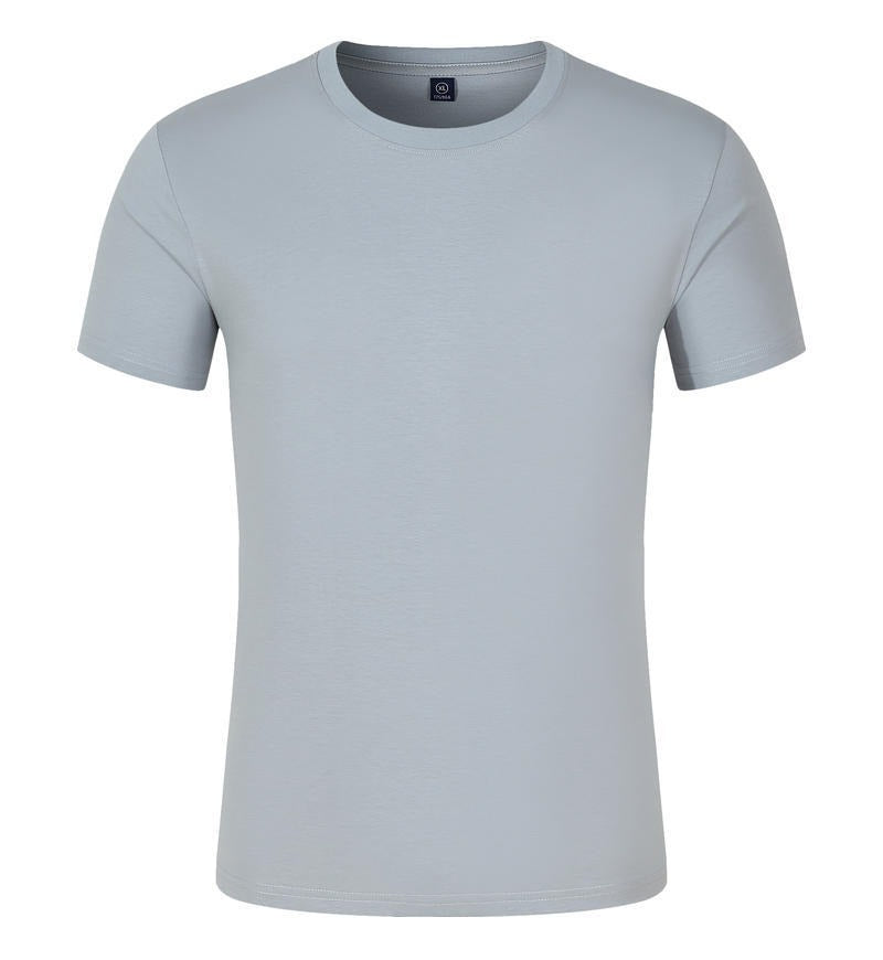 50 count double yarn mercerized cotton short sleeved work suit t-shirt round neck men's and women's t-shirt