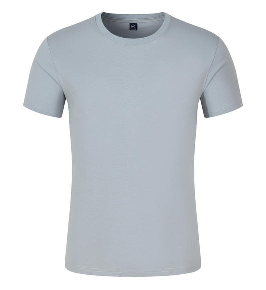 50 count double yarn mercerized cotton short sleeved work suit t-shirt round neck men's and women's t-shirt