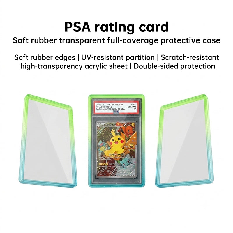 Glitter Gradient PSA Card Protector, Silicone Cover for PSA 35/10 Slabs, Sparkle TPU Sleeve for Pokemon & Sports Trading Cards