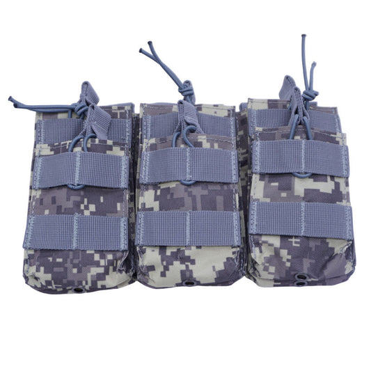 Triple Open-Top Tactical Rifle Magazine Pouch Holder for .223 / 5.56, Universal M4 M16 M14 Mag Carrier Bag