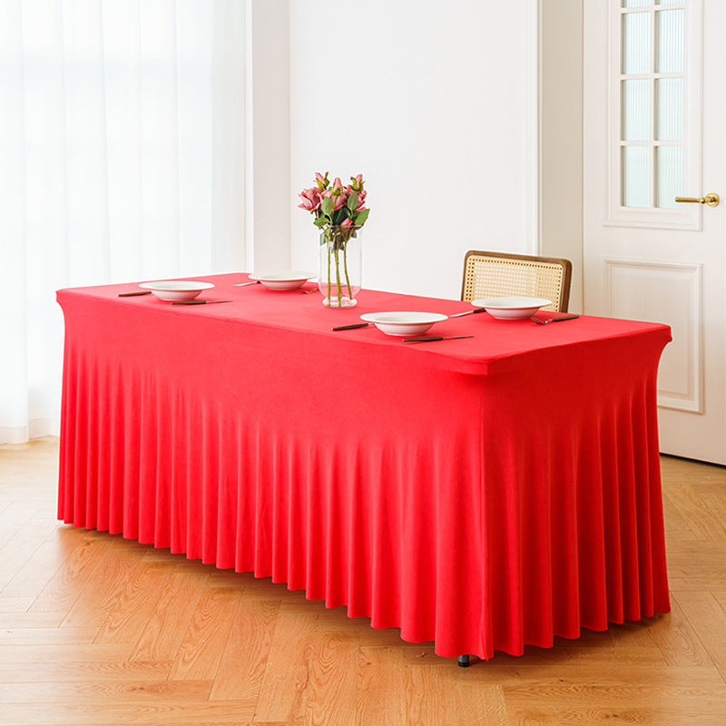 Stretch Spandex Table Cloth Rectangular, Fitted Table Cover for Weddings Parties Banquets Hotel Event Decoration