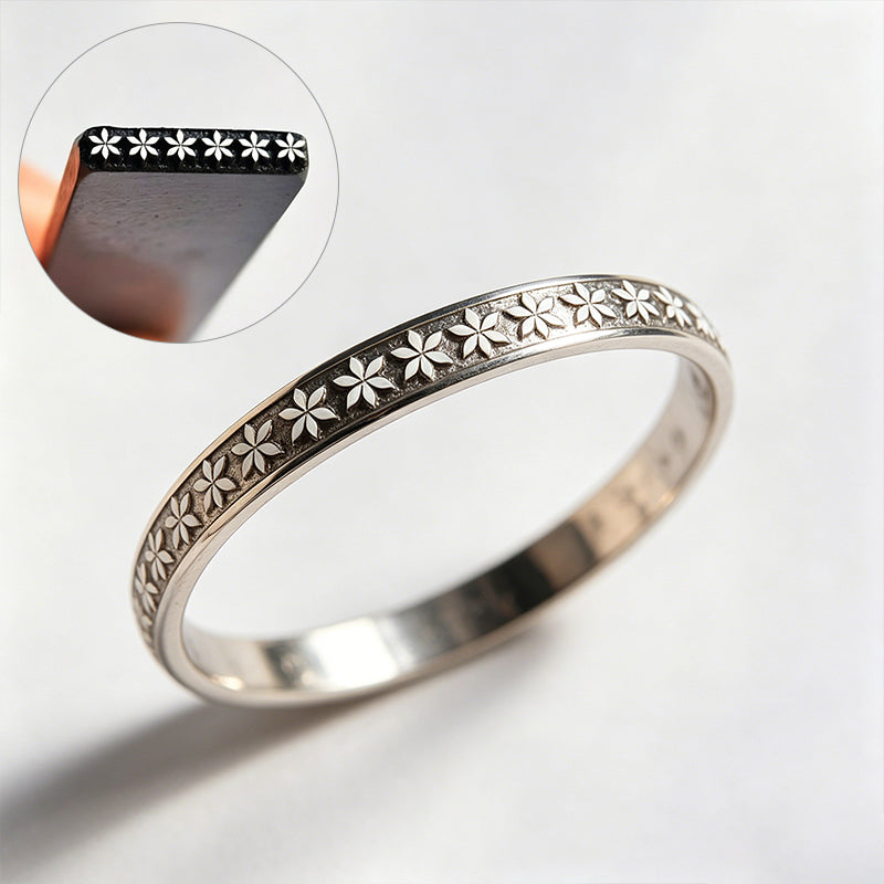 Delicate Lace Edge Metal Stamp | Jewelry Maker’s Hole Punch for Custom Ring & Bracelet Marking | Romantic Floral Texture Tool