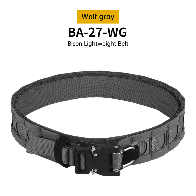 Tactical Two-Layer Battle Belt with Quick Detach Metal Buckle, MOLLE Hunting Combat Waist Belt for Airsoft Gear