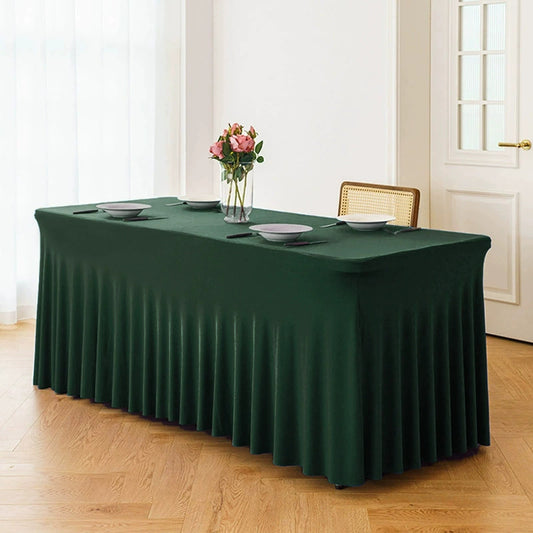 Stretch Spandex Table Cloth Rectangular, Fitted Table Cover for Weddings Parties Banquets Hotel Event Decoration