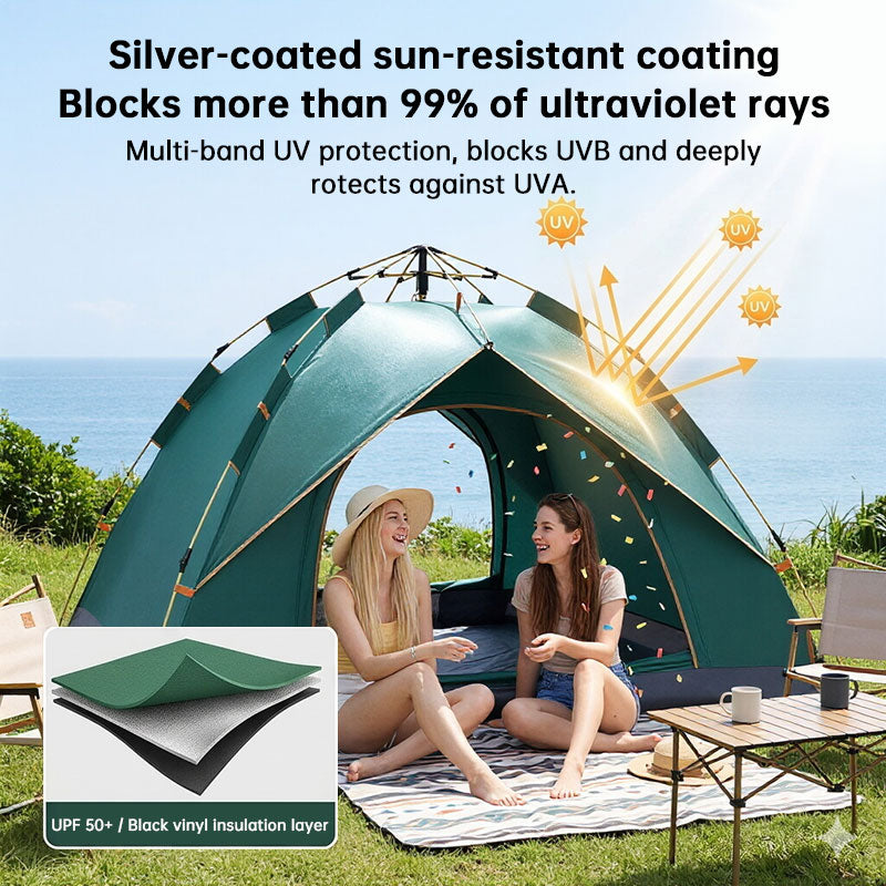 3-12 Person Double Layer 2-Bedroom Family Tunnel Camping Tent Waterproof Windproof UV Resistant for Outdoor Hiking & Camping