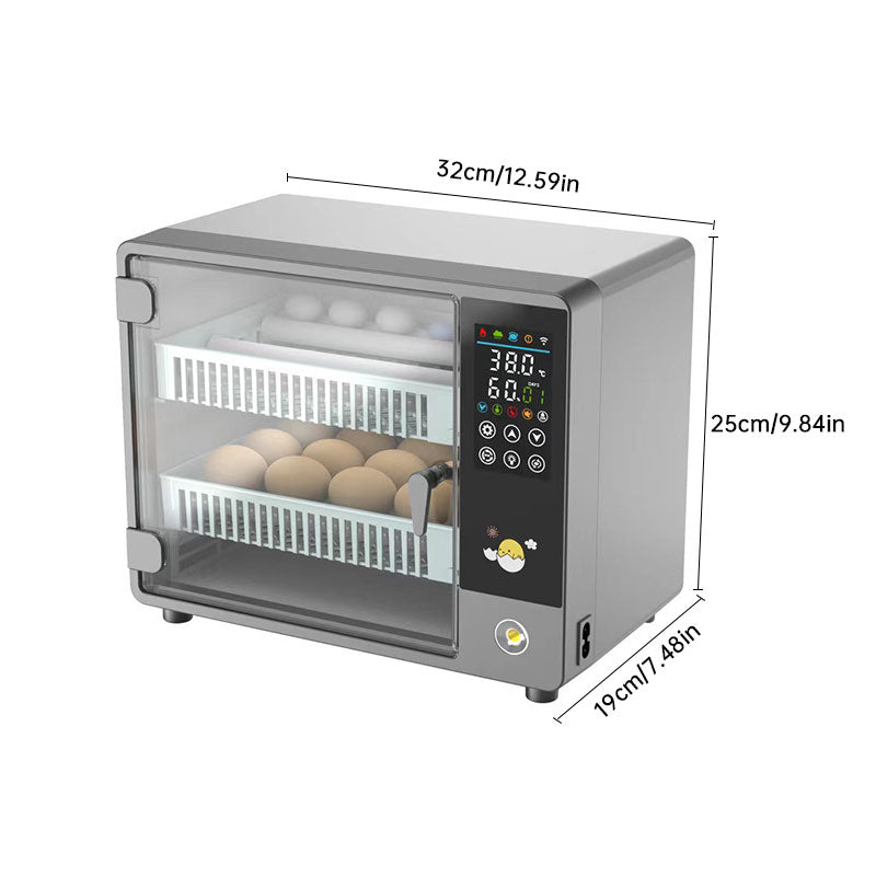 24 Egg Incubator Automatic Turner, Digital Hatchery Machine for Chicken Duck Quail, Touch Control Poultry Equipment