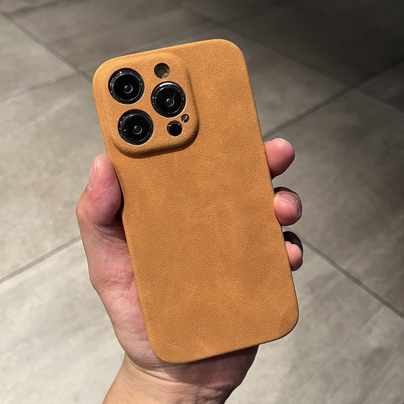 Suitable for iphone14promax mobile phone case suede pattern Apple 13 half package 12 anti-fall 11 net celebrity men's leather case