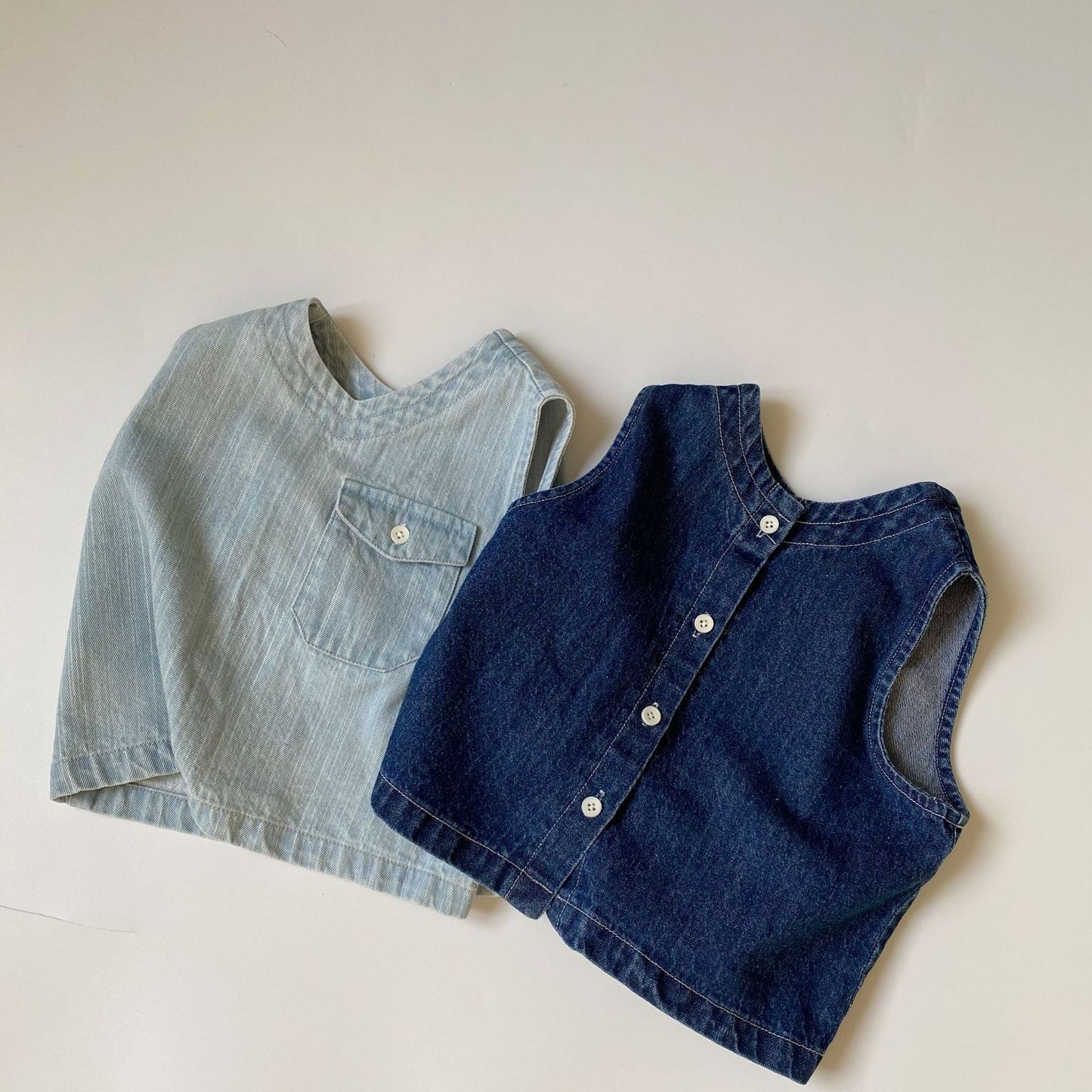 Sleeveless soft denim vest