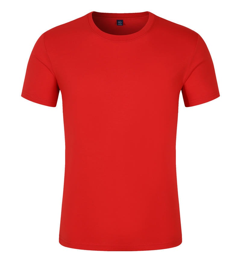 50 count double yarn mercerized cotton short sleeved work suit t-shirt round neck men's and women's t-shirt