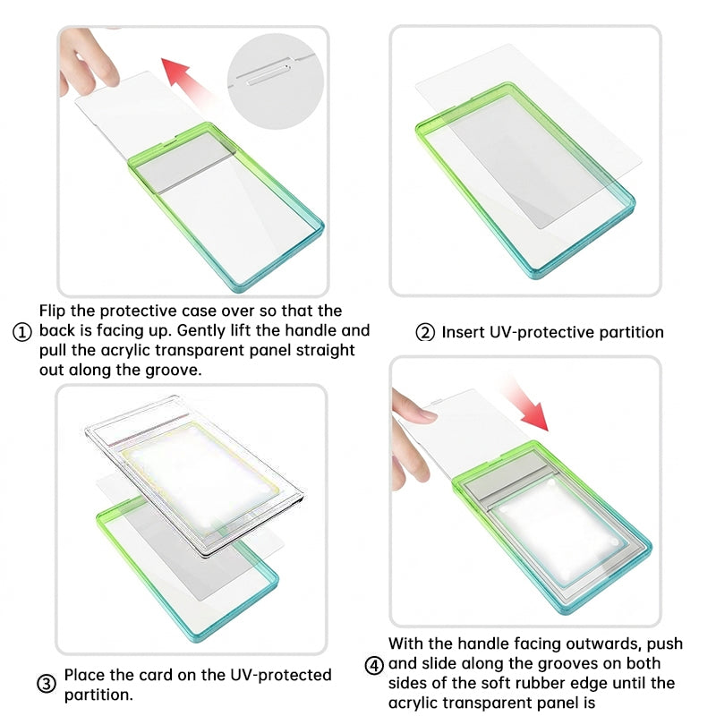 Glitter Gradient PSA Card Protector, Silicone Cover for PSA 35/10 Slabs, Sparkle TPU Sleeve for Pokemon & Sports Trading Cards